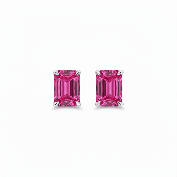 Nexus Grande Stud Earrings – Vivid Pink Sapphire