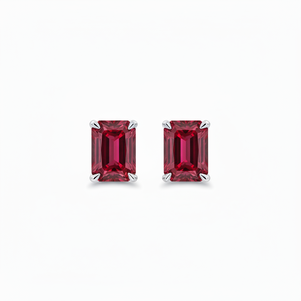 Nexus Grande Stud Earrings – Red Ruby