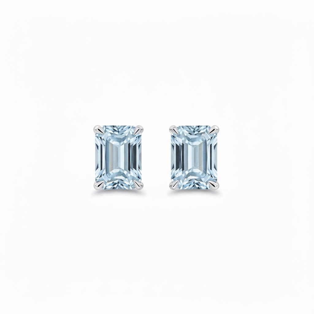 Nexus Grande Stud Earrings – Light Blue Aquamarine
