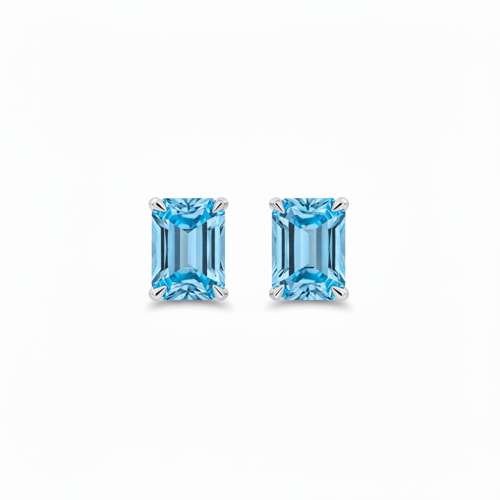 Nexus Grande Stud Earrings – Teal Blue Spinel