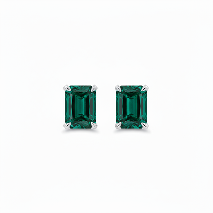 Nexus Grande Stud Earrings – Zambian Green Emerald