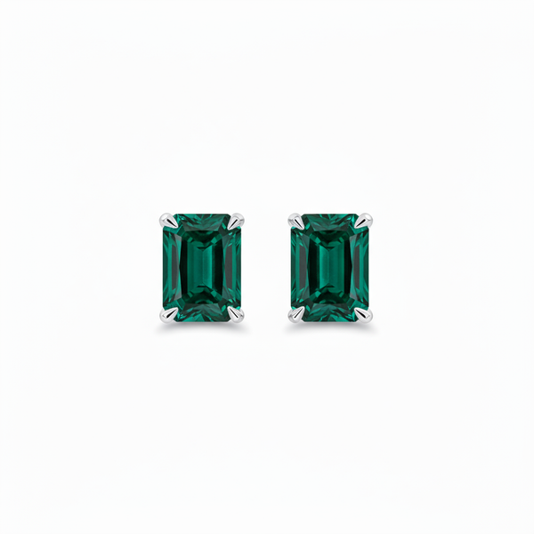 Nexus Grande Stud Earrings – Zambian Green Emerald