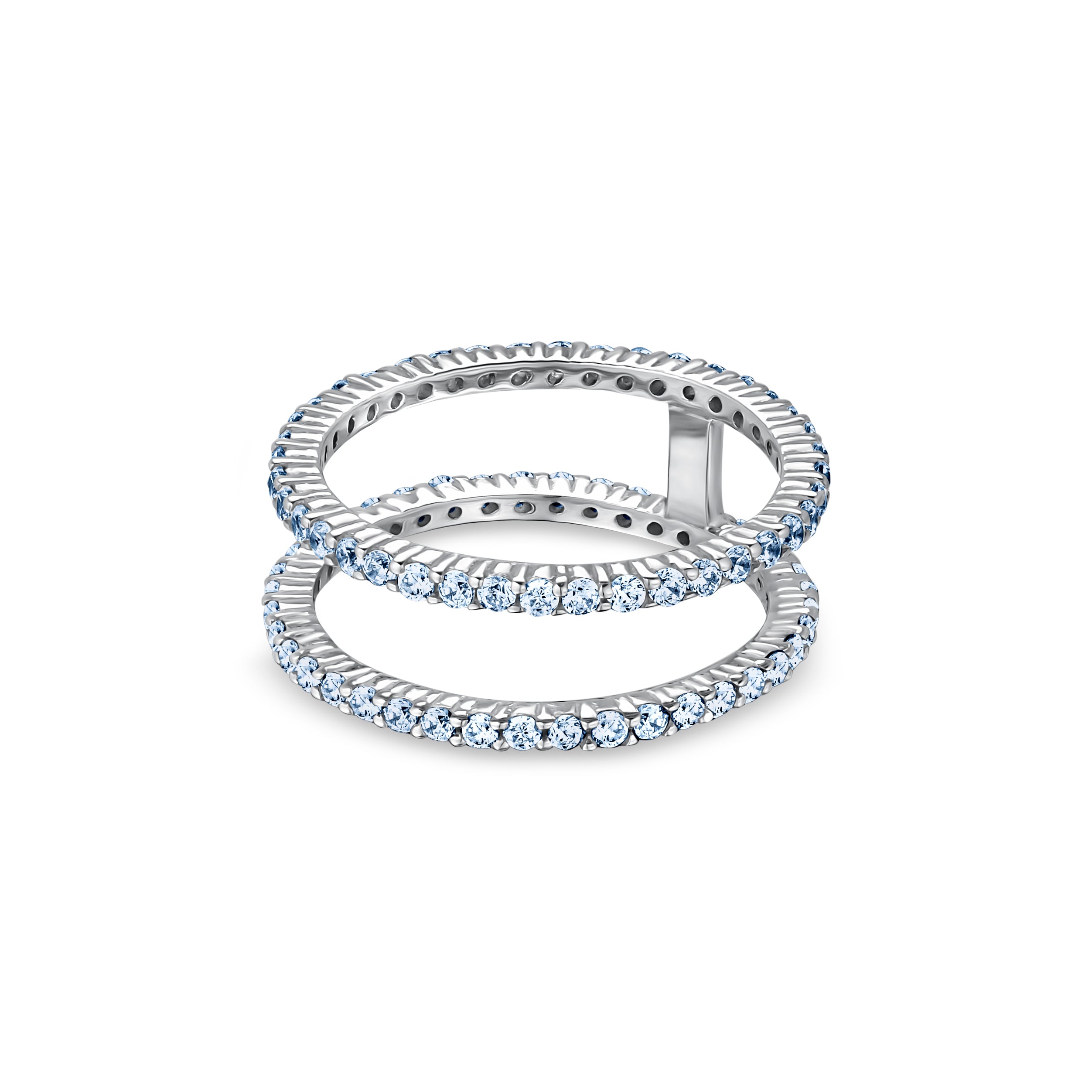 Linea Double Ring – Light Blue Aquamarine