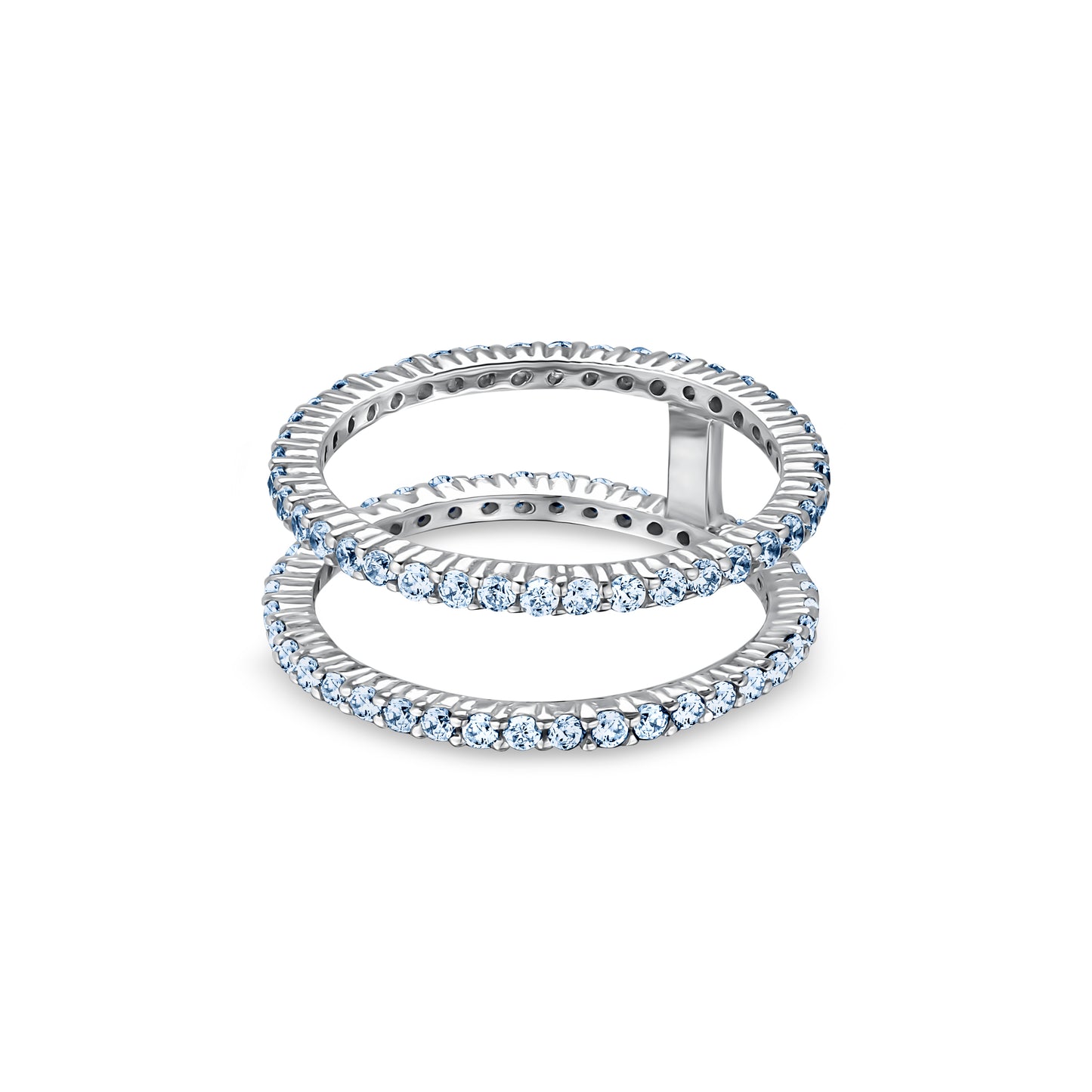 Linea Double Ring – Light Blue Aquamarine