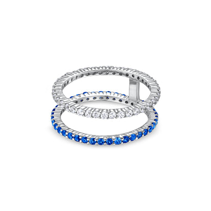 Linea Double Ring – Blue Sapphire