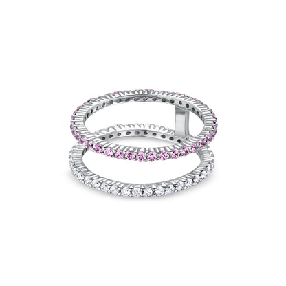 Linea Double Ring – Light Pink Sapphire
