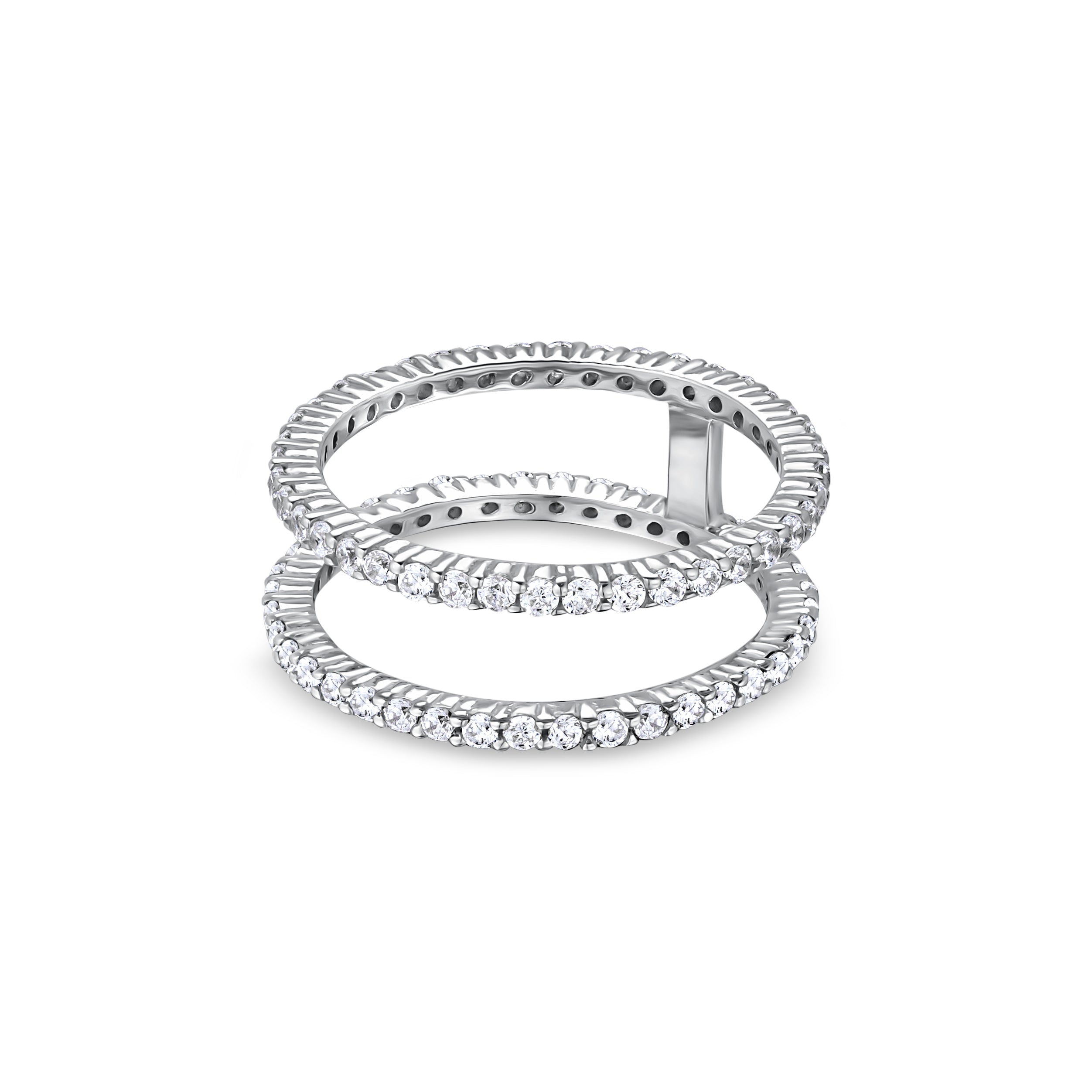 Linea Double Ring – White Diamond