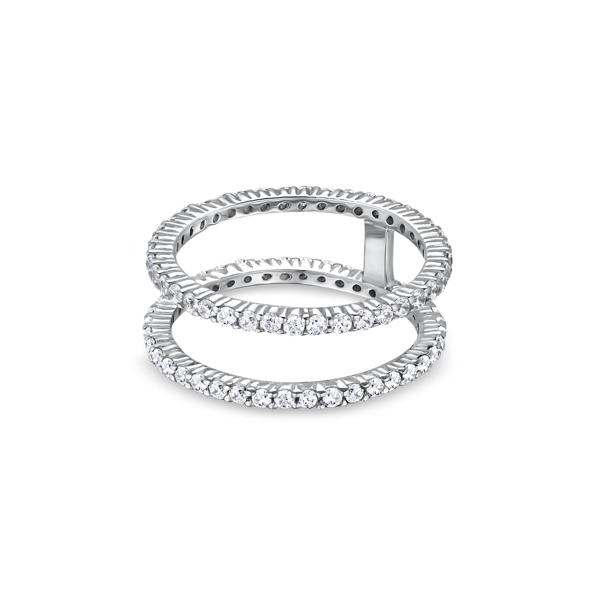 Linea Double Ring – White Diamond