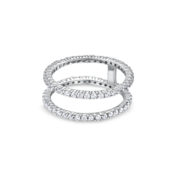 Linea Double Ring – White Diamond