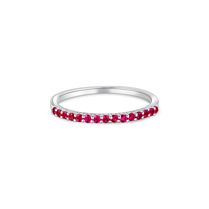 Linea Demi Ring – Deep Red Garnet