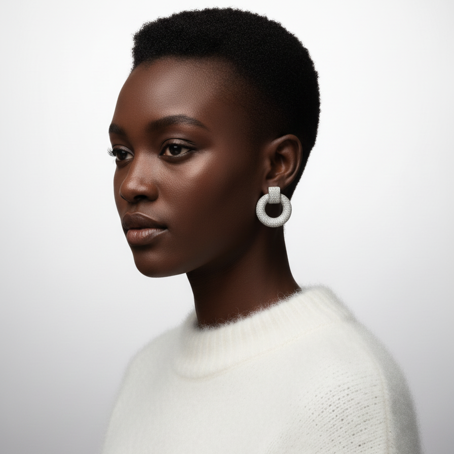 Linea Axis Grande Earrings – White Diamond