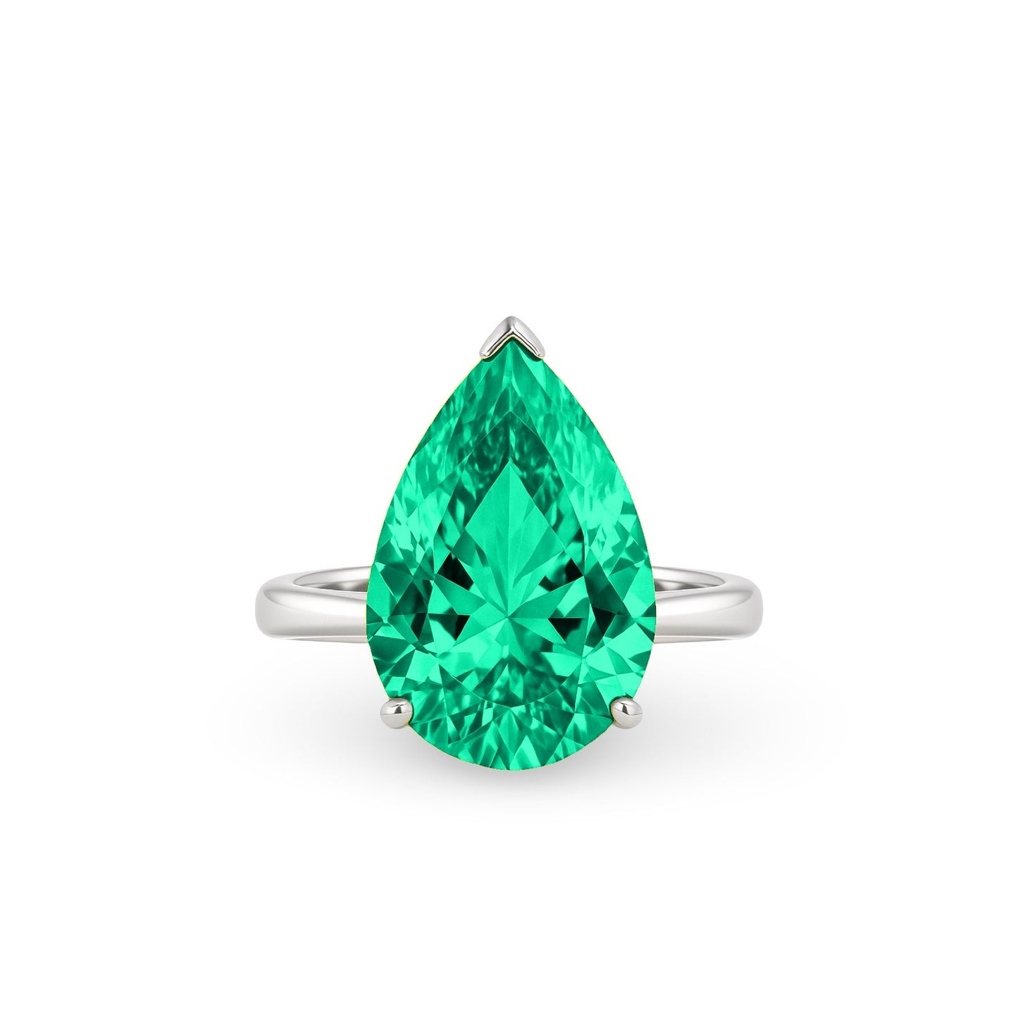 Nova Bold Solitaire Ring – Colombian Green Emerald