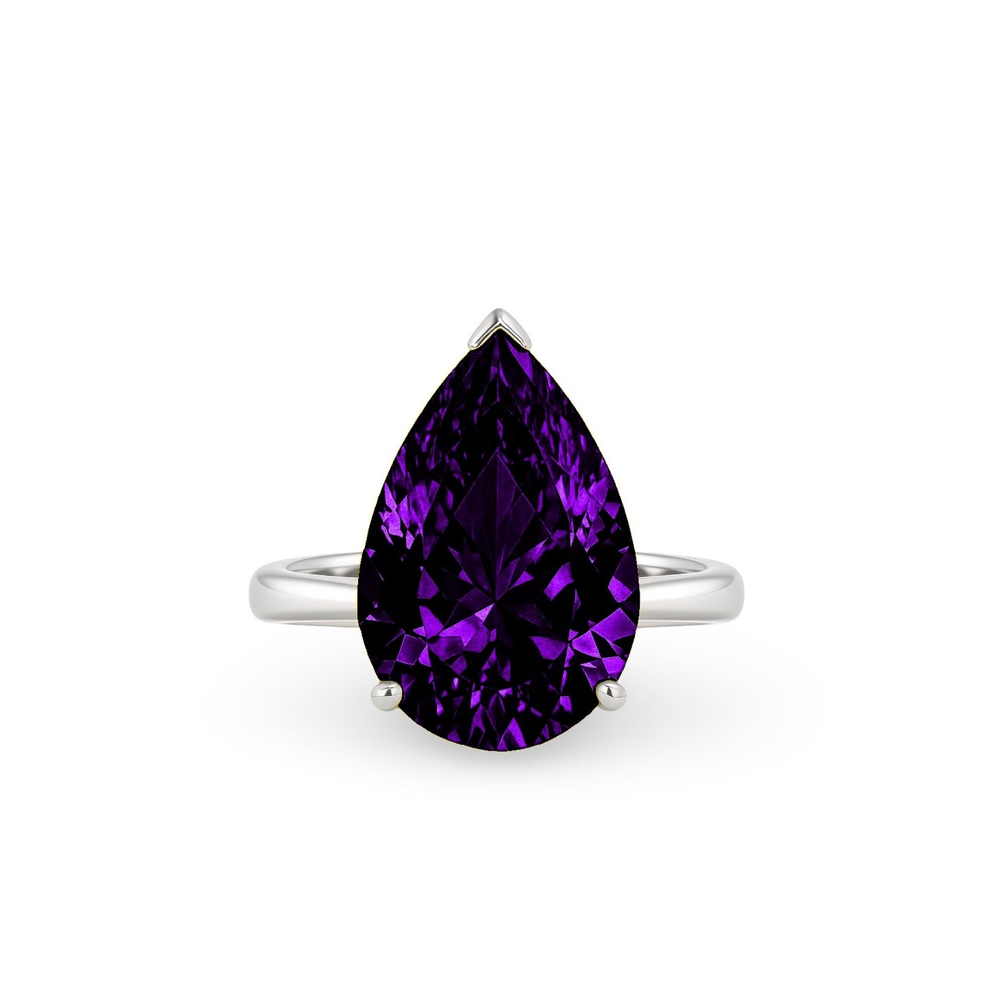 Nova Bold Solitaire Ring – Purple Amethyst
