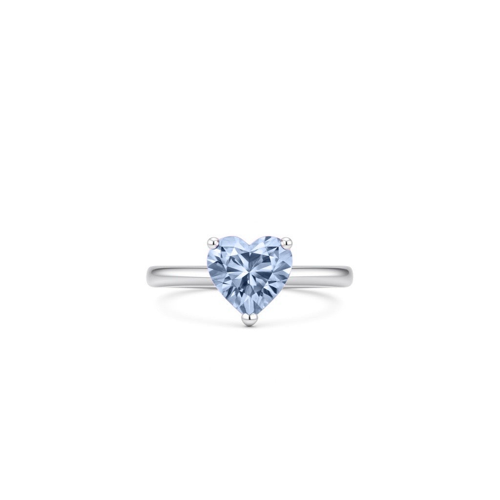 Amore Solitaire Ring – Light Blue Aquamarine