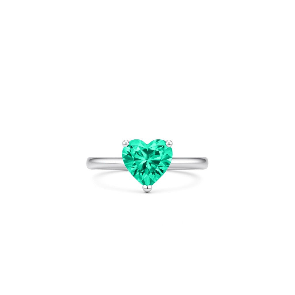 Amore Solitaire Ring – Colombian Green Emerald