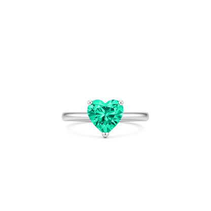 Amore Solitaire Ring – Colombian Green Emerald
