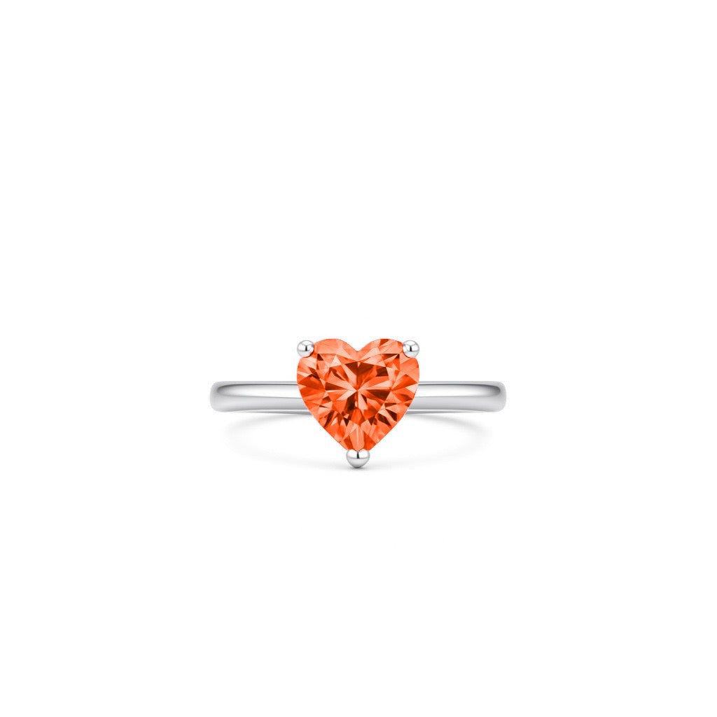 Amore Solitaire Ring – Orange Padparadscha Sapphire