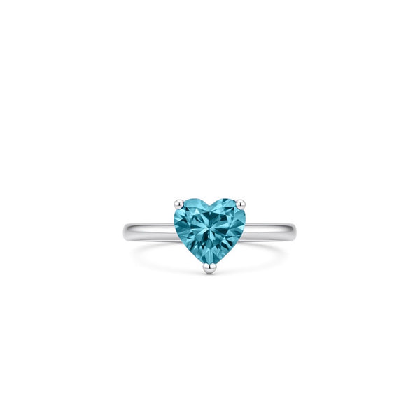 Amore Solitaire Ring – Teal Blue Spinel