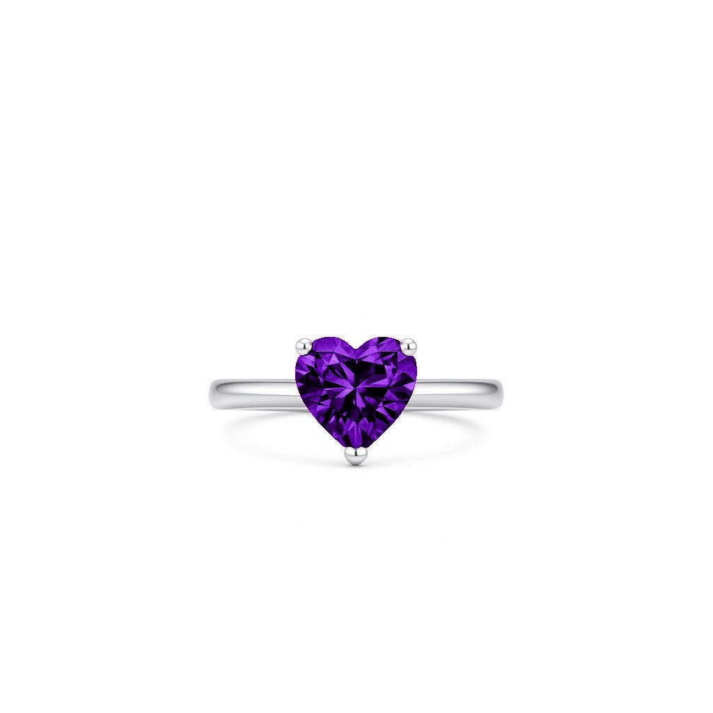 Amore Solitaire Ring – Purple Amethyst