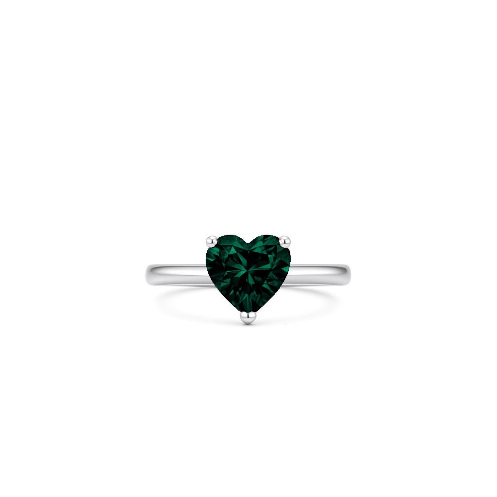 Amore Solitaire Ring – Zambian Green Emerald