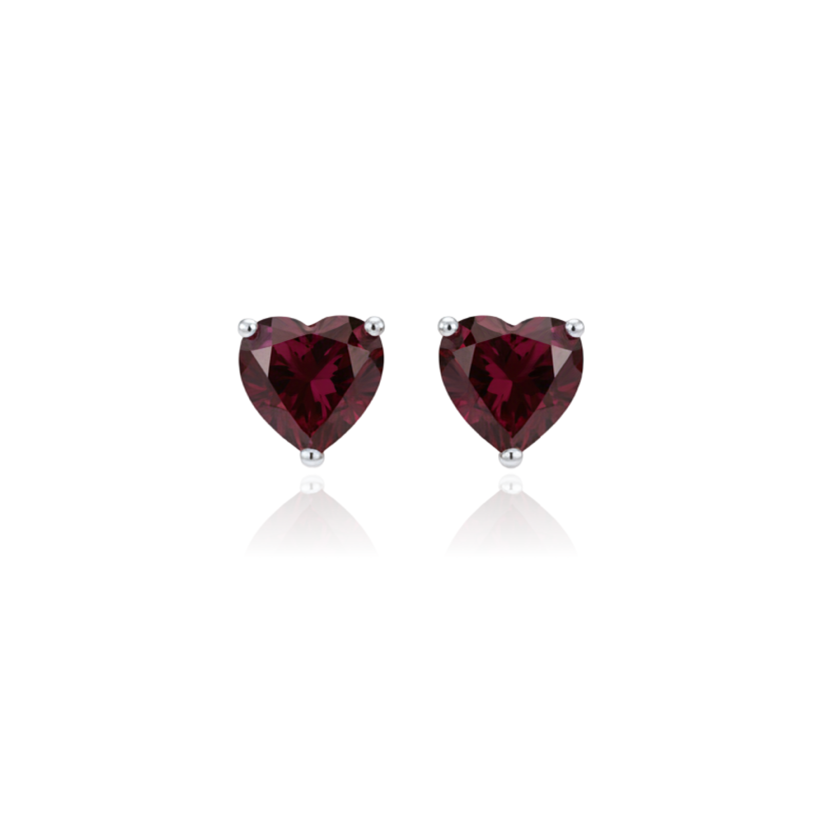Amore Stud Earrings – Deep Red Garnet
