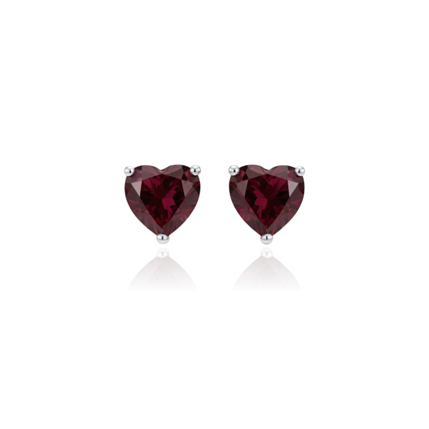 Amore Stud Earrings – Deep Red Garnet
