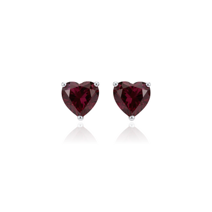 Amore Stud Earrings – Deep Red Garnet