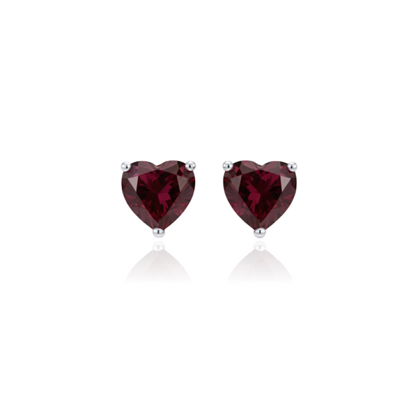 Amore Stud Earrings – Deep Red Garnet