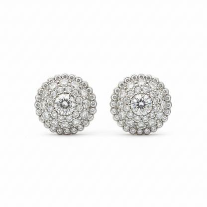 Juno Pavé Dome Earrings – White Diamond