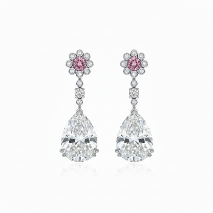 Nova Bloom Earrings – Light Pink Sapphire