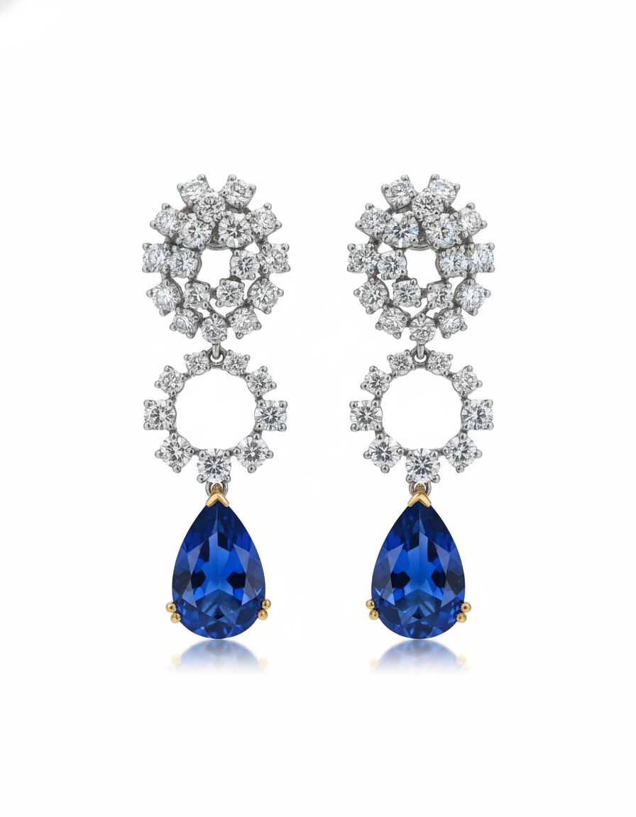 Nova Eclipse Earrings – Blue Sapphire