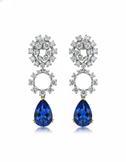 Nova Eclipse Earrings – Blue Sapphire