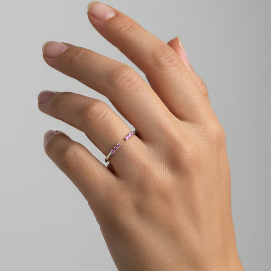 Linea Tres Ring – Light Pink Sapphire