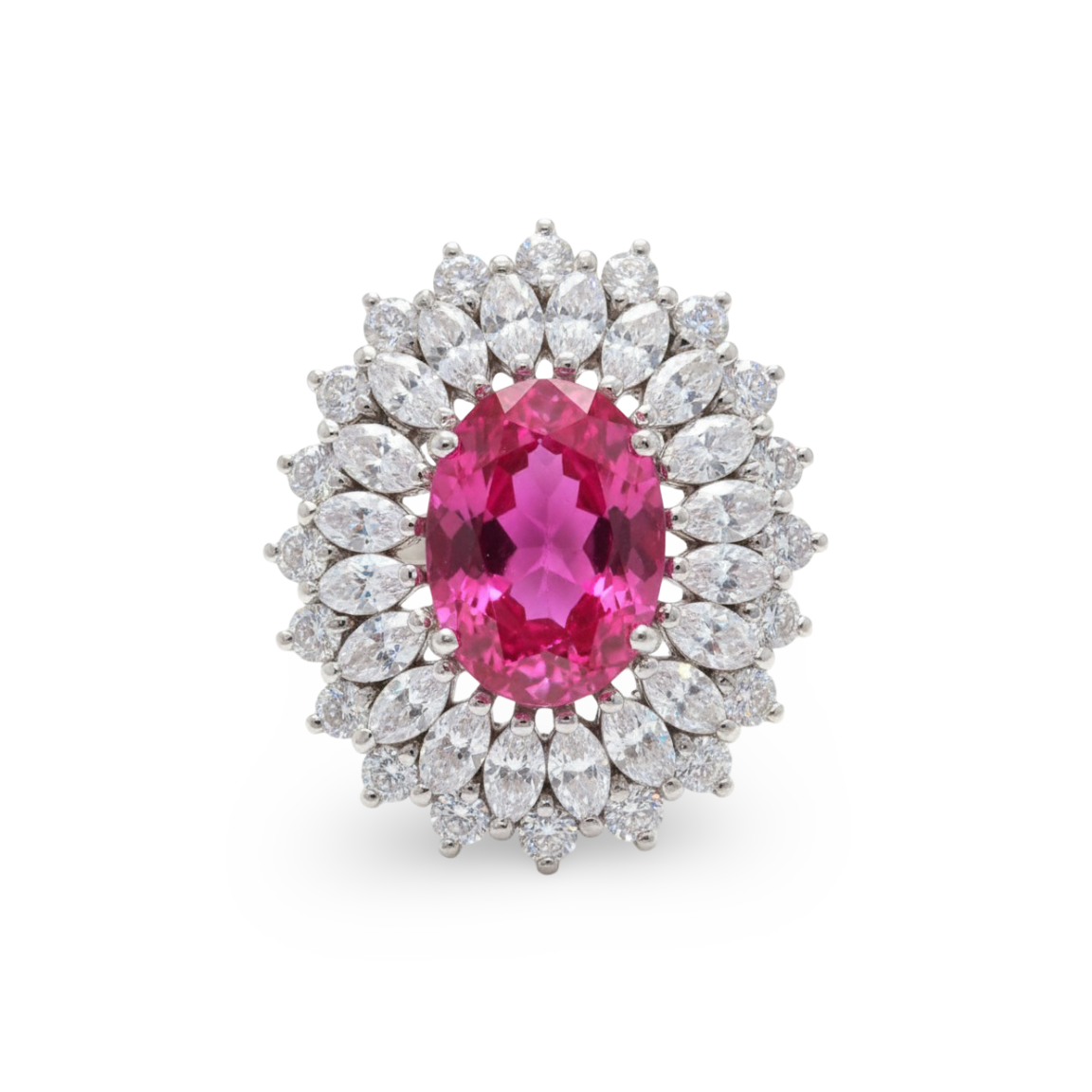 Velara Regina Ring –  Vivid Pink Sapphire