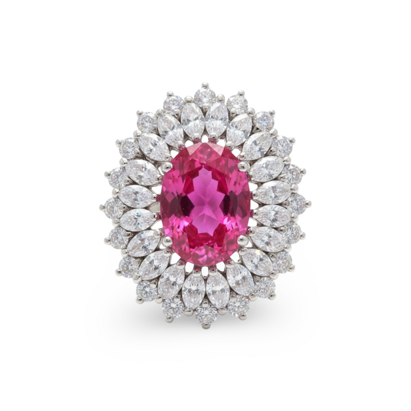 Velara Regina Ring –  Vivid Pink Sapphire