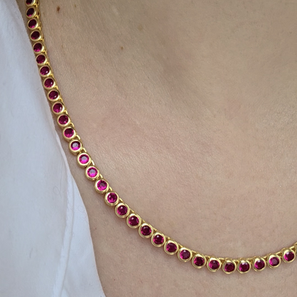Forma Tennis Necklace – Red Ruby