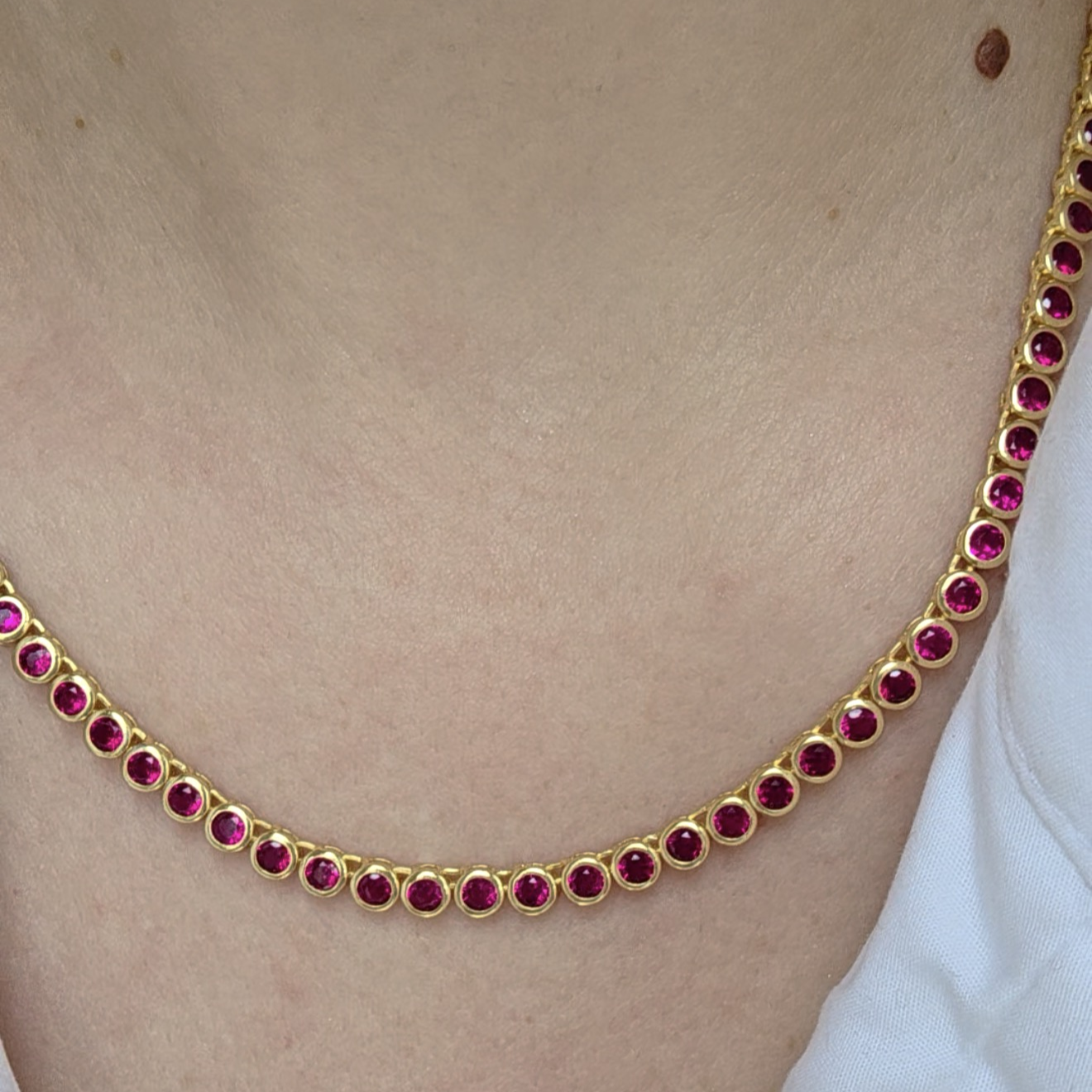 Forma Tennis Necklace – Red Ruby