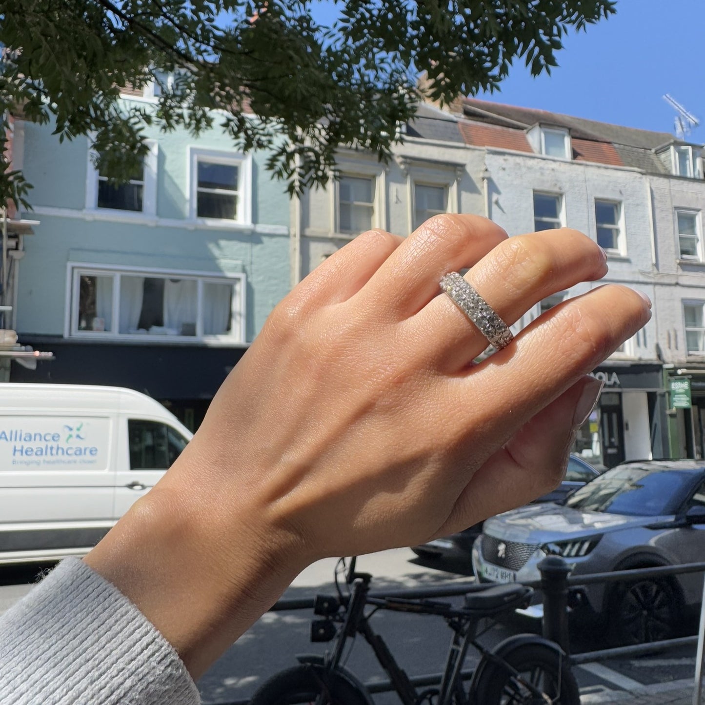 Linea Twin Ring – White Diamond