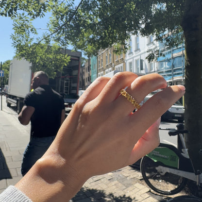 Amore Eternity Ring – Deep Red Garnet