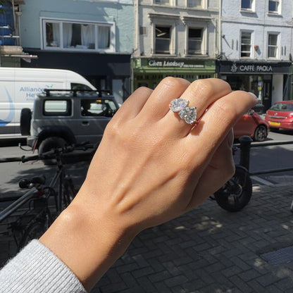 Amore Toi & Moi Ring – Zambian Green Emerald