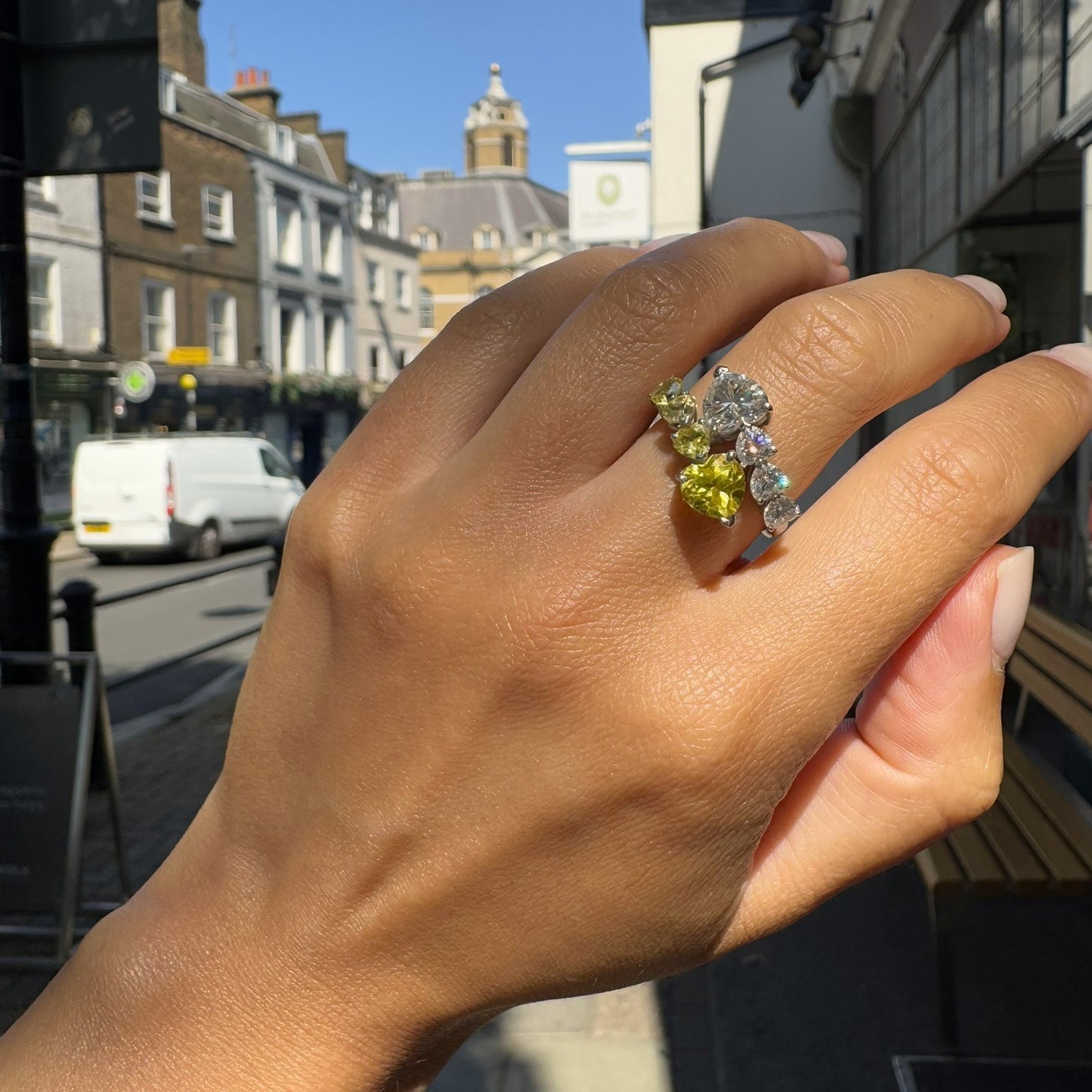 Amore Twist Ring – Zambian Green Emerald