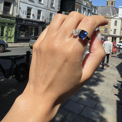 Nova Toi & Moi Ring – Light Blue Aquamarine