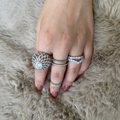 Linea Double Ring – White Diamond