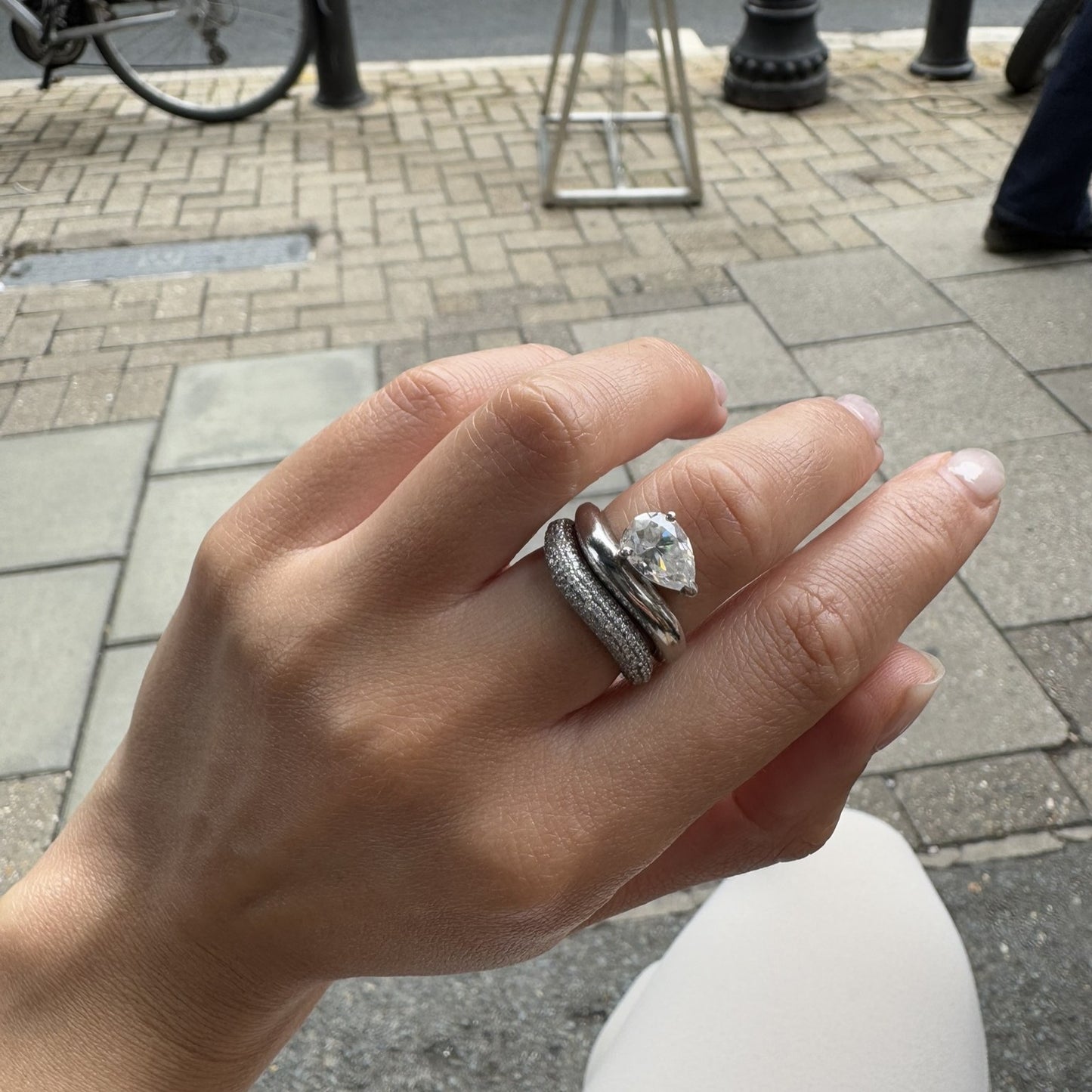Nova Wave Solitaire Ring – Zambian Green Emerald