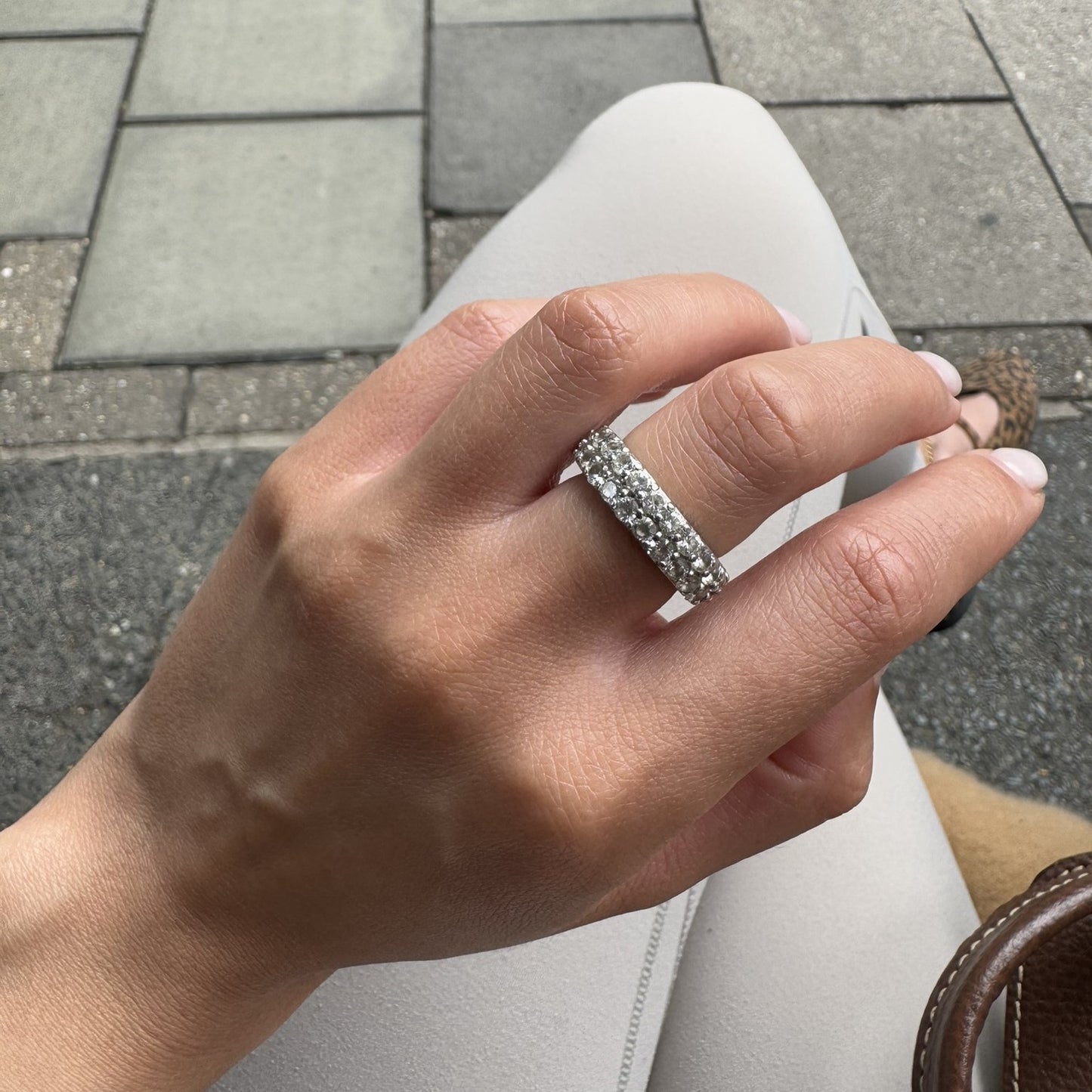 Linea Twin Ring – White Diamond