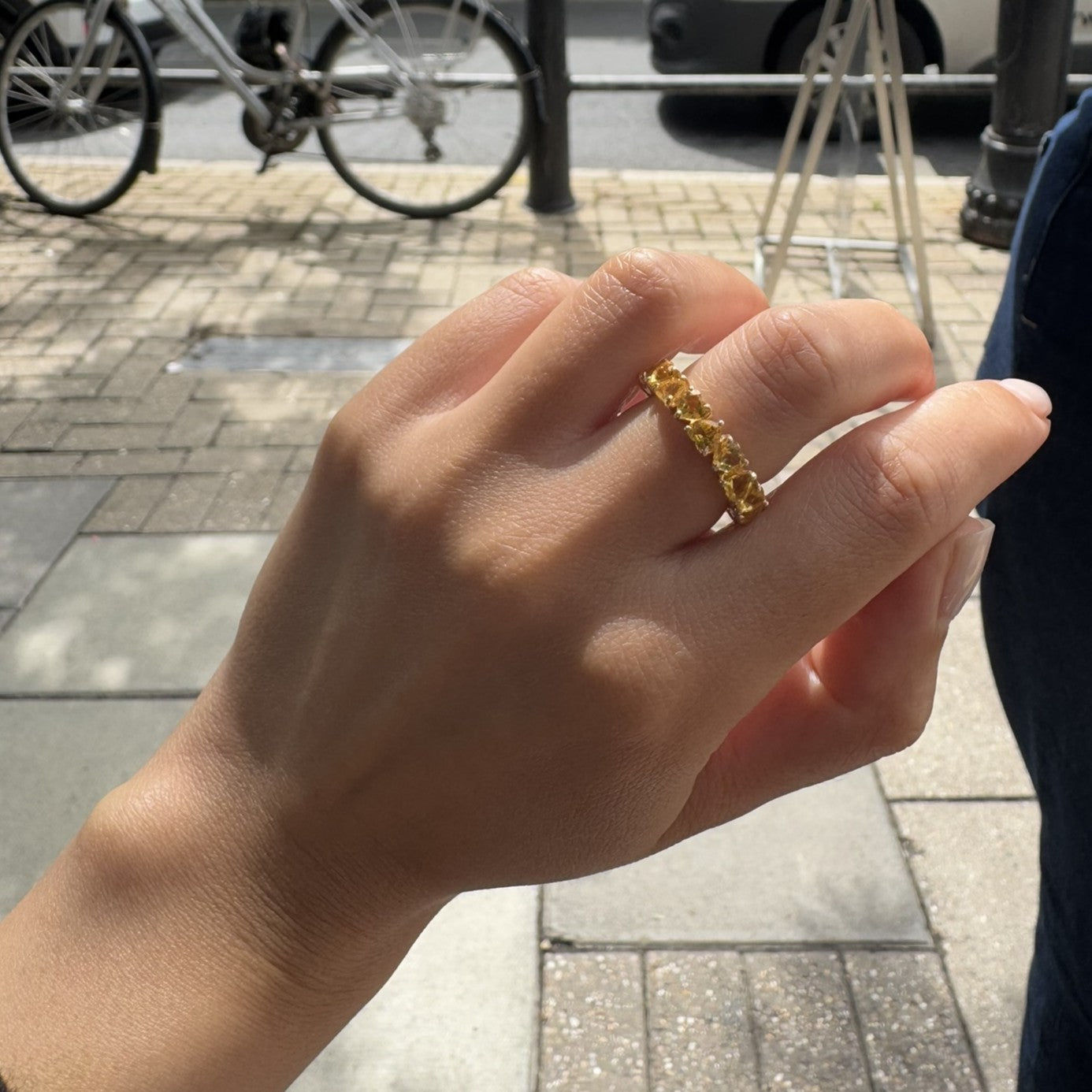 Amore Eternity Ring – Deep Red Garnet