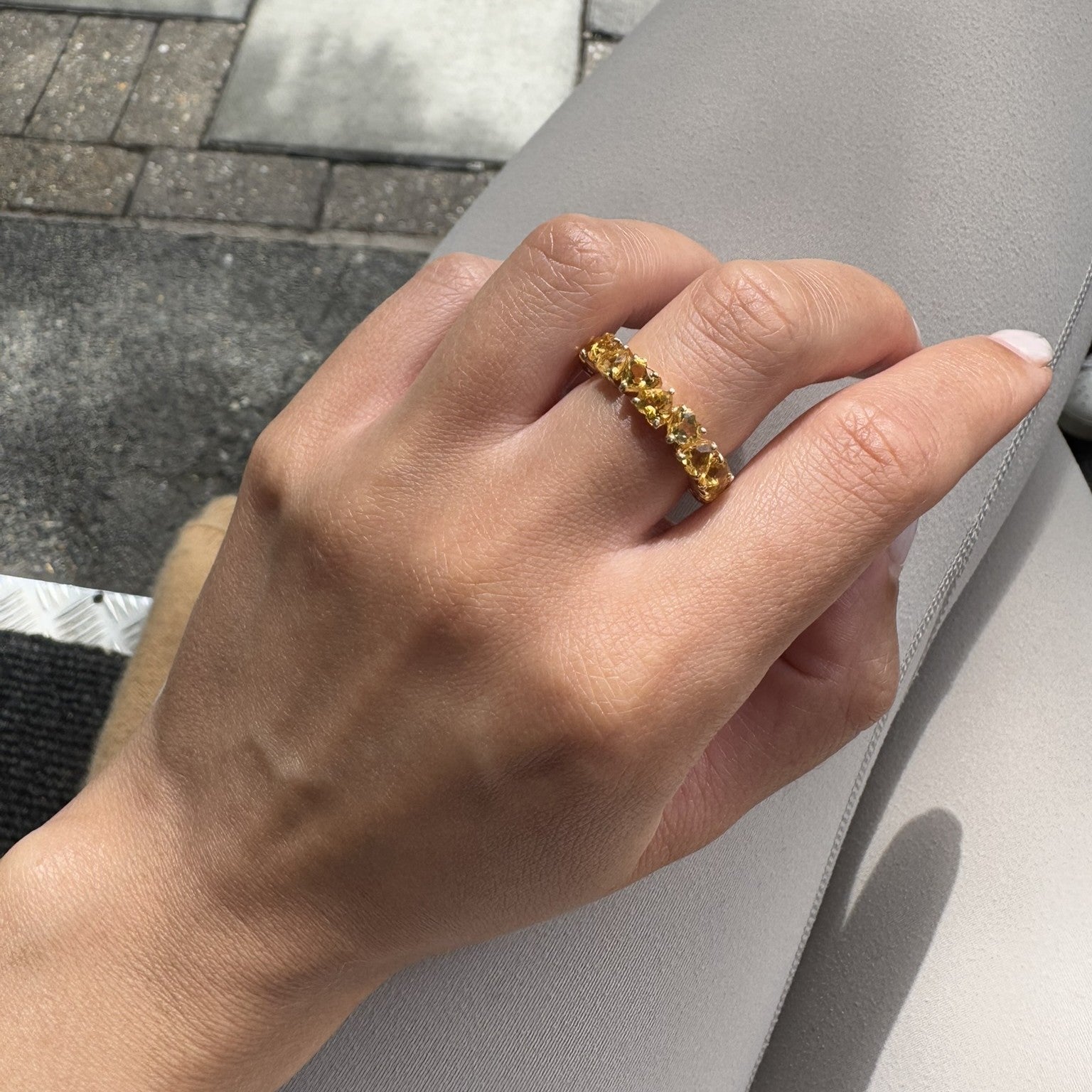 Amore Eternity Ring – Deep Red Garnet