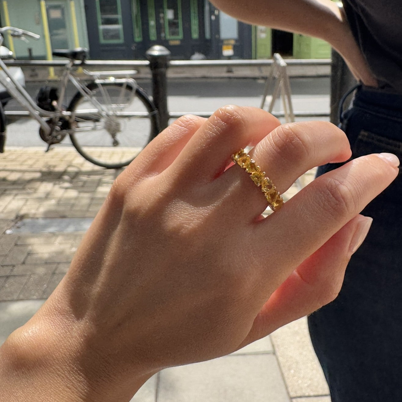 Amore Eternity Ring – Deep Red Garnet