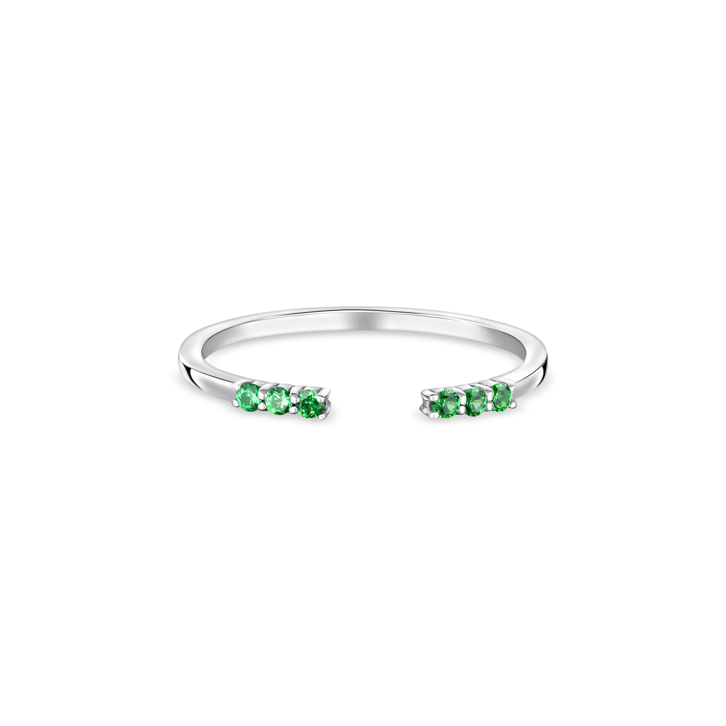 Linea Tres Ring – Zambian Green Emerald