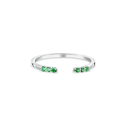 Linea Tres Ring – Zambian Green Emerald